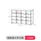 4269. 1 transparent 16-compartment drawer box