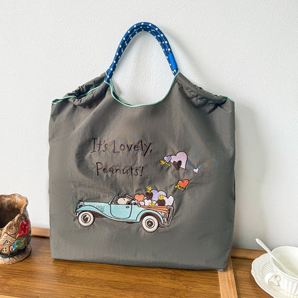 New Canvas Bag Embroidered Shopping Bag Tote Bag Large Capacity Bag Women's Handbag Crossbody Bag