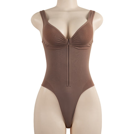 New Kardashian Sk Style Lingerie Camisole with Zipper, Seamless Backless Design, Three-Dimensional Hip-Lifting Shapewear Bodysuit