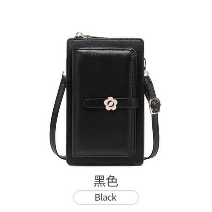 Women's Touch Screen Mobile Phone Bag Spring New Small Fresh Vertical Cross-Body Bag Multi-Functional Pu Soft Leather Buckle Small Square Bag