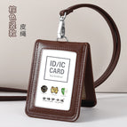 Brown vertical calf leather cord