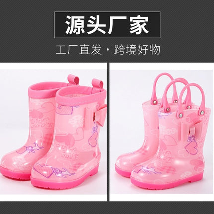 Children's Rain Boots Baby Rain Boots Primary School Boys and Girls Waterproof and Warm Outdoor Non-Slip Wear-Resistant Water Shoes Cross-Border Export
