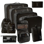 Black ten-piece set [seven-piece set + small drawstring pocket + triangular bag + hook bag]