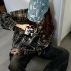Black plaid / S