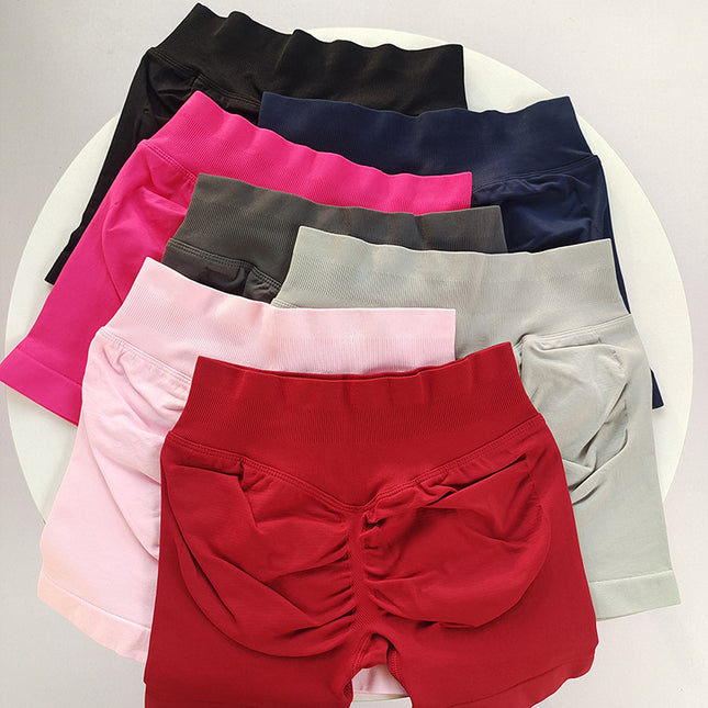 Sexy Peach Hip Fitness Shorts Women's Sports Running and Cycling Three-point Pants High Elastic Hip-lifting Abdomen-tucking Quick-drying Yoga Pants