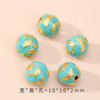 12. cloisonné leaf beads