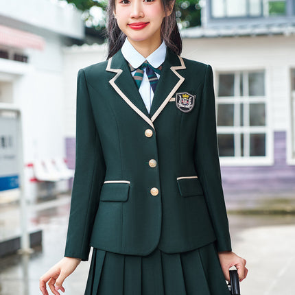 English Style Kindergarten Garden Clothing Spring and Autumn School Uniform Billiards Room Attendant Workwear Suit suit Pleated Skirt JK Uniform