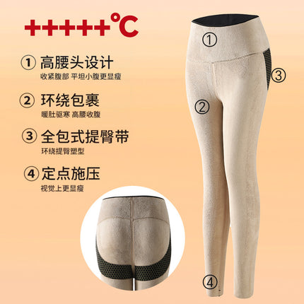 Shark Pants for Women, Fleece-Lined and Thickened, for Autumn and Winter, 2026 New Model, Black, Butt-Lifting, Leg-Slimming, Nylon Yoga Leggings