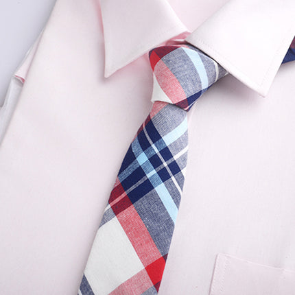 Plaid hand JK tie width 8cm formal wear business Leisure College Japanese uniform cotton tie women Wholesale