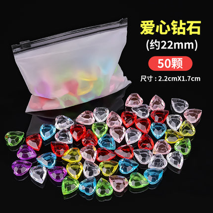 Children's Diamond Gem Toys Imitation Crystal Girls' Plastic Acrylic Seven-Color Plastic Gems Treasure