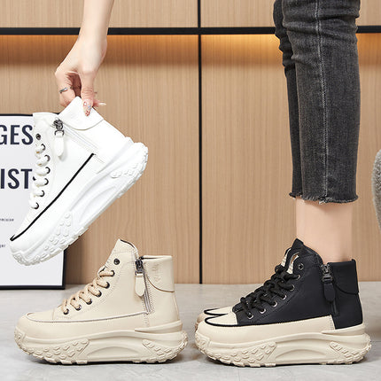 Shoes Women's Casual Shoes Summer New Fashion Versatile Mid-Calf Shoes Side Zipper Women's Shoes Soft Sole Comfortable Women's Shoes