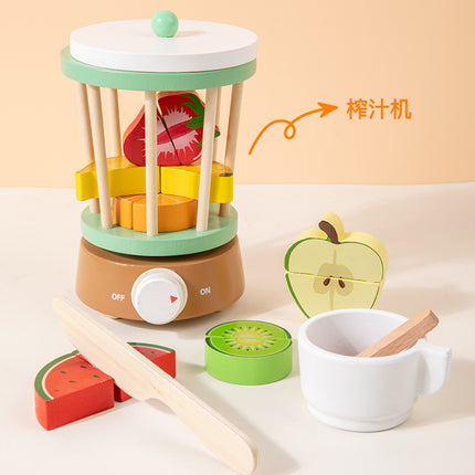 Young children's simulation bread machine play house blender toy coffee machine model wooden baby juicer mold