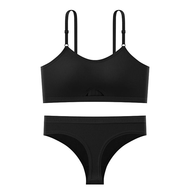 Cross-border Simple Casual Women's Underwear suit Breathable Comfortable Sling Beautiful Back Sports Women's Bra Underwear suit
