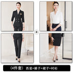 Black suit + pants + skirt + shirt / S