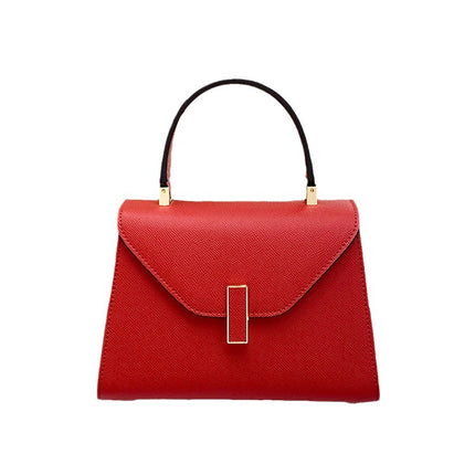 Wedding Bag Red Handbag Vintage Crossbody Bag Large Capacity Simple Design Shoulder Bag Kelly Bag Leather Bag Women