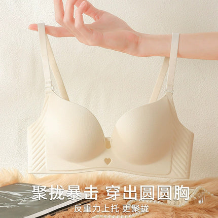 Seamless Underwear for Women with Small Busts, Enhancing and Enlarging the Appearance of the Round Chest, Wireless One-Piece Anti-Sagging Bra, Cross-Border Ready Stock