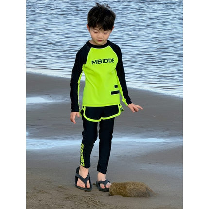 Boys' Swimwear 2025 New Model, Two-Piece Professional Long-Sleeve Children's Summer Quick-Dry Swim Trunks Swimming Set