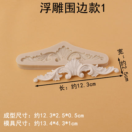 Embossed combination of various photo frame flower frame edge silicone handmade chocolate candy cake mold candy tool