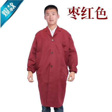 New blue gown long-sleeved work clothes men's and women's moving clothes blue camouflage work clothes robe white solid work clothes, made