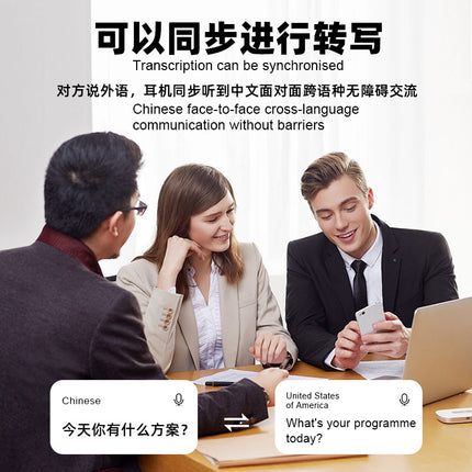 Cross-Border Popular Ai Translation Bluetooth Headset T2 Multi-Language Real-Time Translation Smart Wireless Ear-Hook Headset