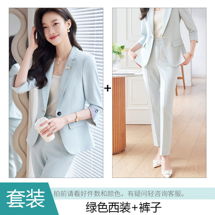 Professional suit suit women's formal wear elegant slim spring and autumn OL commuter workwear hotel front desk jewelry shop workwear