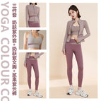 [Three-piece set] = Cream Purple [Coat] + Milk Purple [Bra] + Berry Purple [Trousers] / S