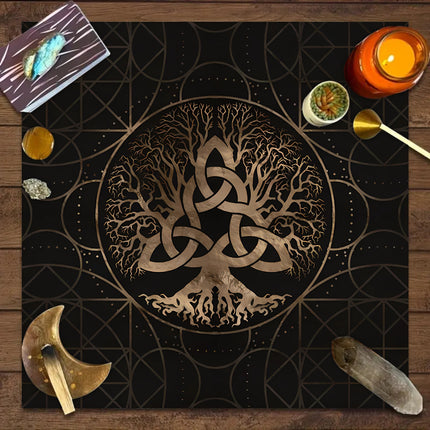 Tree of Life Tarot Card Tablecloth Game Decorative Tablecloth Card Game Push Card Game Ceremony Props Decorative Tablecloth