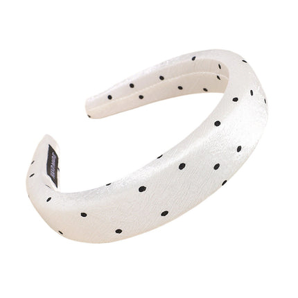 Sweet Polka Dot Series Hairpin Headband Women's New Headband High Crown High-End Satin Hair Press Face Wash Hair Bundle