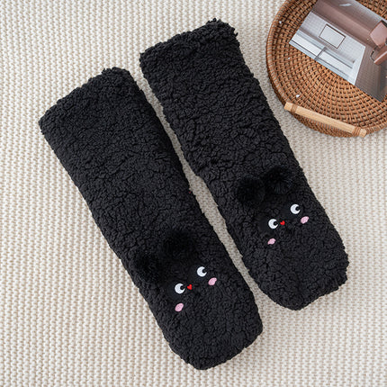 Lamb Wool Socks for Women, Thickened for Warmth, Foot Warmers for Sleeping in Bed in Winter, Home Dormitory Anti-Slip Socks