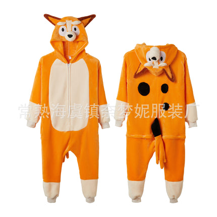 Mixed Batch Autumn and Winter 2025 New Flannel Ibrahimovic Dog Zipper Cartoon One-Piece Pajamas for Adults and Kidsren