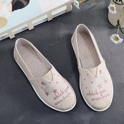 Old Beijing Cloth Shoes Women's Summer and Autumn New All-match Cyber Celebrity Non-slip Soft-soled Casual Breathable Canvas Shoes Korean Style Comfortable