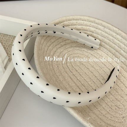 Korean-Style Fresh Heart Fabric Headband Sweet Temperament Girl Face-Washing Headband High Crown Non-Slip Outdoor Hair Clip