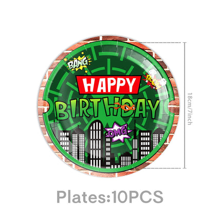 Cross-Border New Teenage Mutant Ninja Turtles Theme Party Supplies Disposable Tableware Kidsren's Birthday Party Cake Insert Balloon
