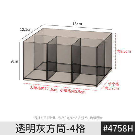 Pen Holder Desktop Stationery Storage Box Transparent Acrylic Multifunctional Student Pen Holder Office Note Pad Organizer Box