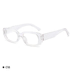 Transparent frame white lens