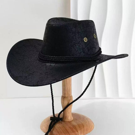 Solid Color Light Board Felt Western Cowboy Hat Outdoor Autum Hat Women's Simple French Hat Men's High-End