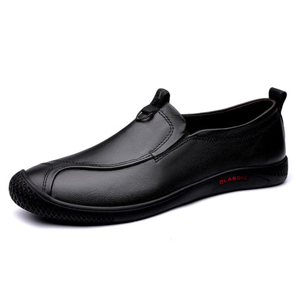 2023 men's breathable casual leather shoes first layer cowhide soft leather surface comfortable middle-aged commuter shoes work office leather shoes