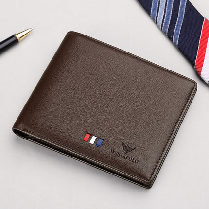 King Paul Wallet Men's Short Leather Wallet Head Layer Cowhide Horizontal Ultra-thin Men's Wallet Card Bag Wholesale