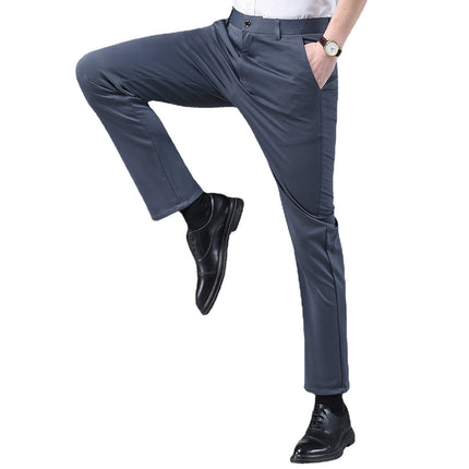 Live popular Tiger head summer thin men's casual pants men's straight business dad suit pants men's stretch long pants