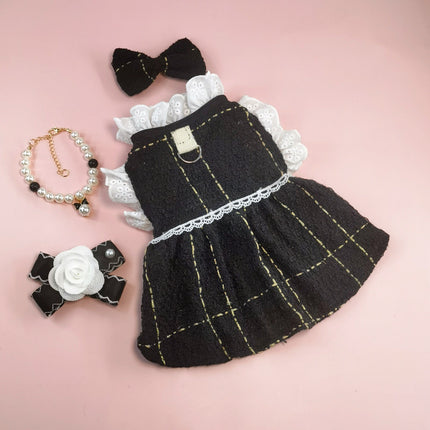 New INS Trendy Small Chanel Style Dog Clothes Houndstooth Cat Pet Clothing Autumn and Winter Coat Cross-border Cat
