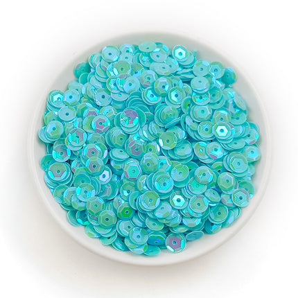 6MM round curved surface hole PVC sequins jewelry accessories concave and convex surface wholesale flat bottom hexagonal sewing clothing beads