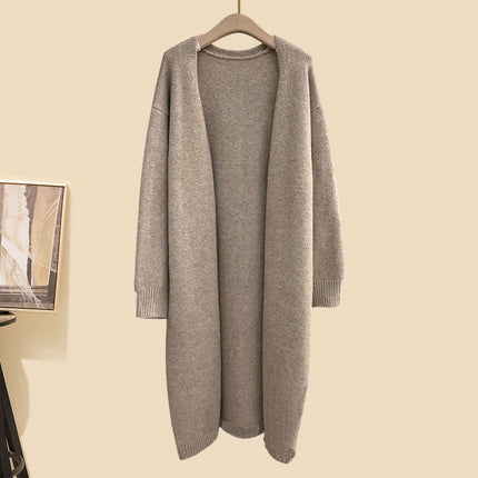 Autumn suit Women's 2024 New Korean Lazy Style Cardigan Jacket with Slim Sweater Wide Leg Pants Three-Piece Set