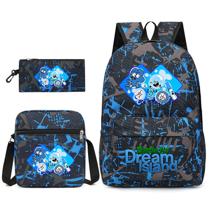 Battle for Dream Island Backpack Dream Island Schoolbag Three-Piece Canvas Backpack