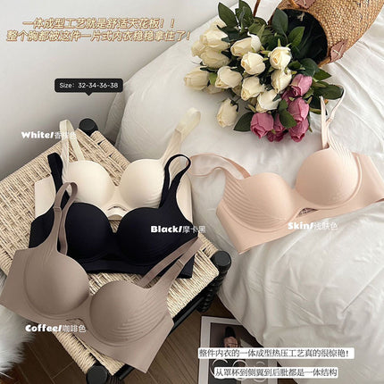 325 light baroque simple one-piece seamless nude pull-up bra underwear small chest pull-up bra bra
