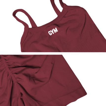 Muyao Cross-Border Solid Color Tight-Fitting Waist-Cinching Figure-Flattering Backless Design Running Fitness Jumpsuit Shorts with Backless Design