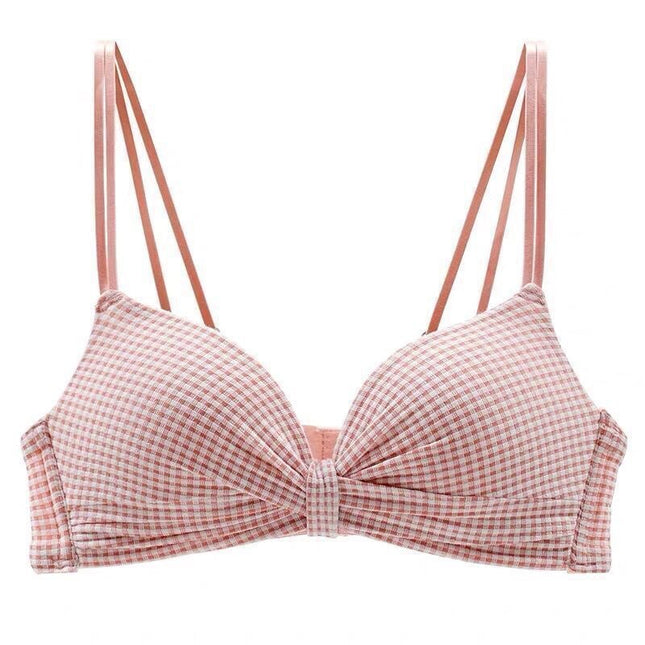 Summer Beautiful Back Bra for Women with Small Breasts, Push-Up Girl's Triangular Cup Adjustable Wire-Free Bra, Seamless Bra Set