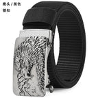 2 Eagle Heads Black [Silver Buckle] / 110cm
