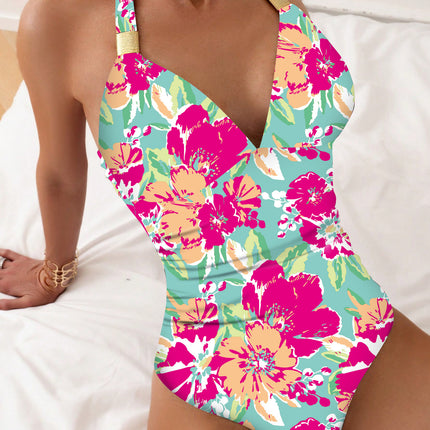European and American Foreign trade one-piece swimsuit women's conservative slimming quick-drying Swimsuit Beach hot spring vacation lace strap swimsuit