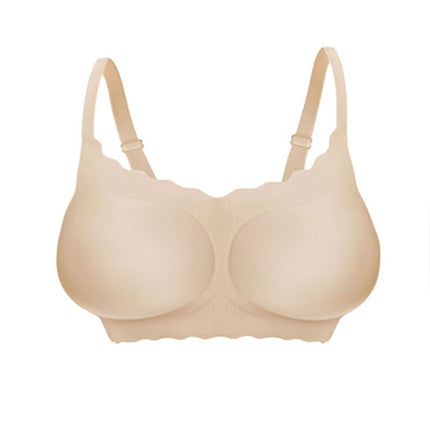Expanded Cup Jelly Strip Soft Support Bra Women's Small Chest Gather-up Large No-mark Pure Desire Cartoon Chest Thickened Bra