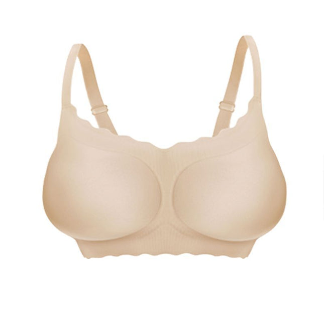 Expanded Cup Jelly Strip Soft Support Bra Women's Small Chest Gather-up Large No-mark Pure Desire Cartoon Chest Thickened Bra